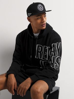 Men's Relay Jeans Multi Panel Black Hoodie