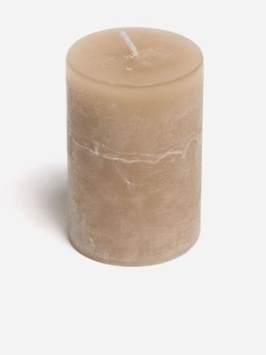 Jet Home Taupe Small Pillar Scented Candle