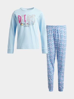 Jet Younger Girls Blue Pyjama Set