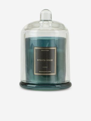 Large Cloche Candle Teal