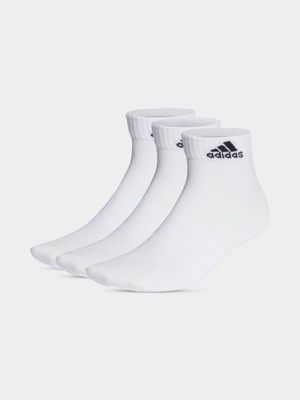 adidas 3 Pack White Ankle Socks