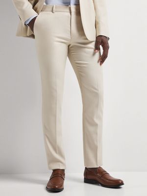 Men's Markham Slim Plain Texture Stone Trousers