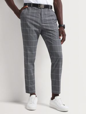 Men's Markham Smart Slim Tapered Check Blue/Black Trousers