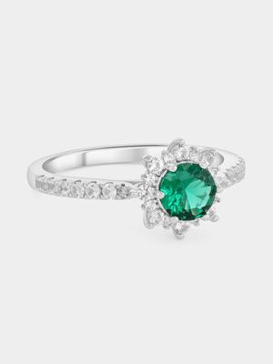 925 Emerald Noble Silver Green Ring