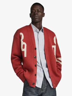 G-Star Men's Holiday 89 Loose Red Cardigan