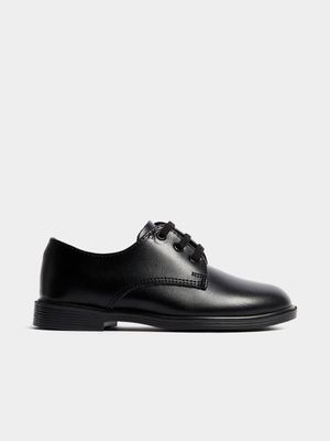 Jet Younger Boys Black Leather School Shoes