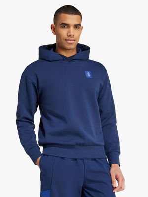 Mens adidas Manchester United Navy Travel Hoodie