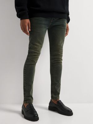 Men's Relay Jeans Super Skinny Green Tint Blue Jeans