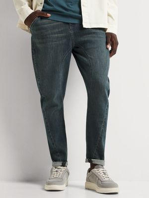 Men's Relay Jeans Tapered Green Wash Blue Jeano