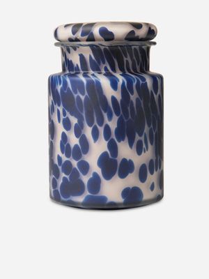 Jar Candle Nipped Speckled Blue Medium