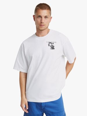 G-Star Men's Industry Back Graphic Boxy White T-Shirt