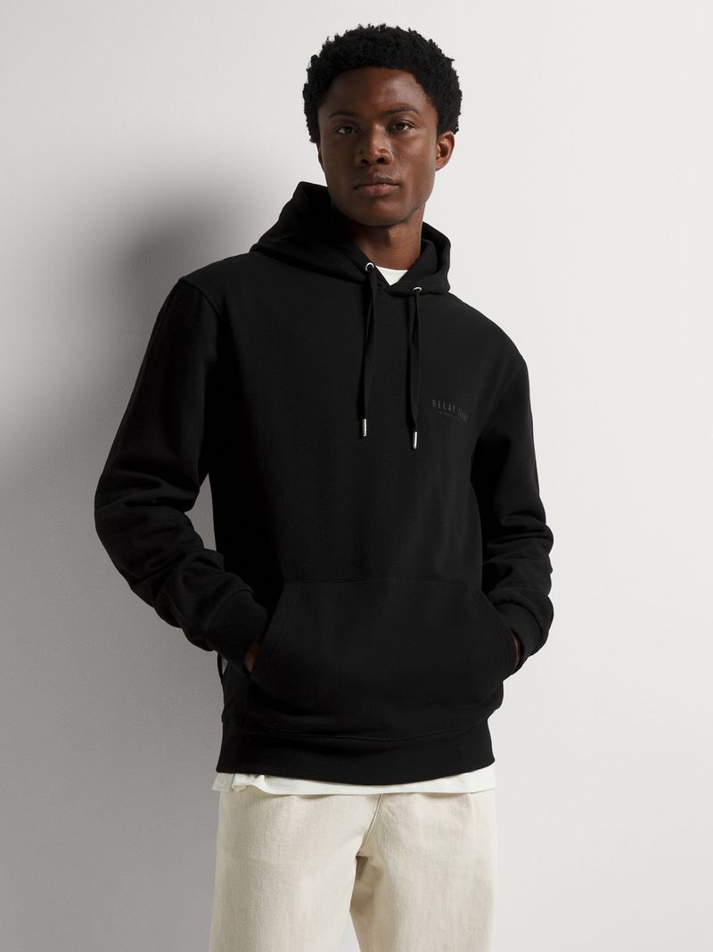 Men s Relay Jeans Basic Black Hoodie Bash