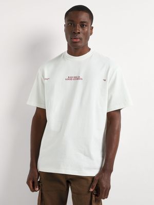 Men's Markham Multi Text Graphic White T-Shirt