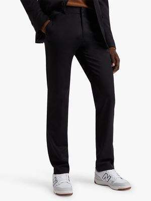 Men's Markham Slim Wool Blend Black Suit Trouser