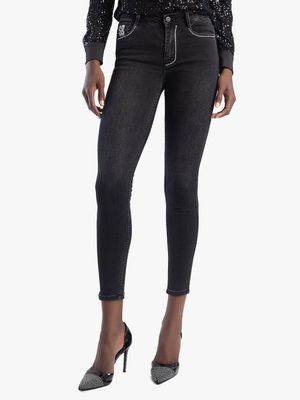 Sissy Boy Axel Skinny Jeans with Diamante Detail