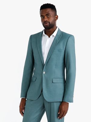 MKM Sea Blue Skinny Plain Suit Jacket