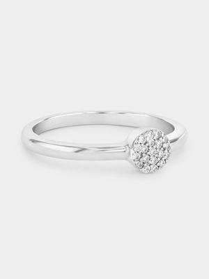 Sterling Silver Cubic Zirconia Round Cluster Ring