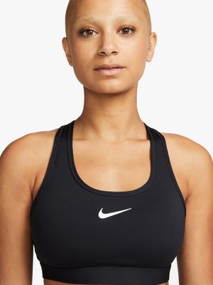 Womens Nike Dri-Fit Swoosh Medium Impact Black Bra