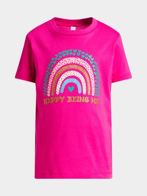 Older Girl's Pink Graphic T-Shirt