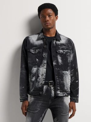 Men's Relay Jeans Bleached Black Denim Jacket