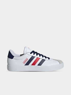 Mens adidas VL Court 3.0 White/Blue/Red Sneakers