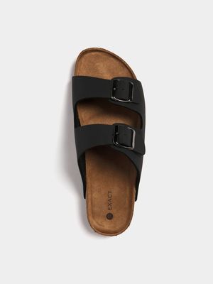 Men's Black Double Strap Sandals