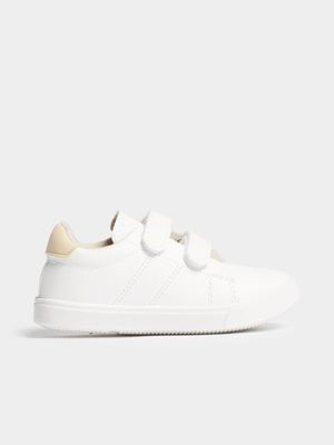 Jet Younger Boys White Velcro Court Sneakers