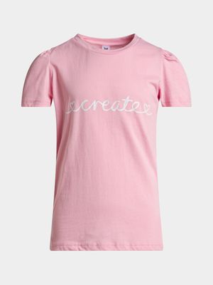 Jet Younger Girls Pink Create T-Shirt