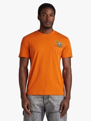G-Star Men's GR RT Orange T-Shirt