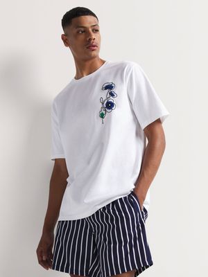 Men's Markham Heavy Weight Embroidery White T-Shirt
