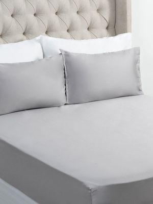 Grace Collection Smoothest Fitted Sheet 200 Thread Count Silver