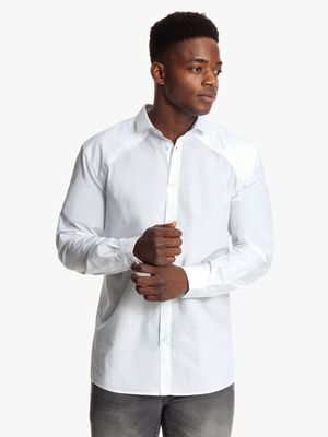 Men's Markham Smart Mesh Inset White Shirt