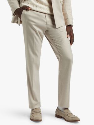 Men's Markham Slim Houndstooth Natural Trouser