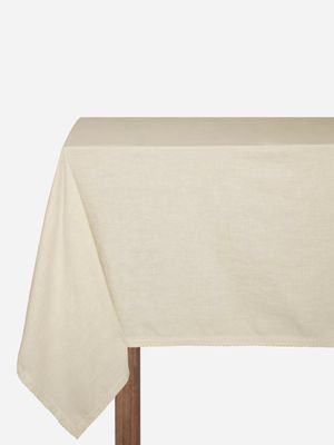 Tablecloth Linen Blend Lace Trim
