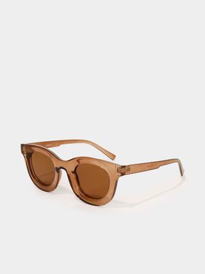 Men's Markham Crystal Chunky Frame Brown Sunglasses