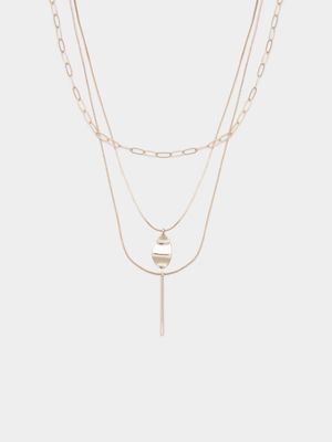 Women's Gold Layered Necklace Set