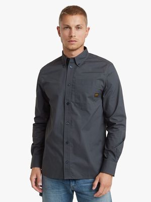 G-Star Men's One Pocket Regular Dark Grey Shirt
