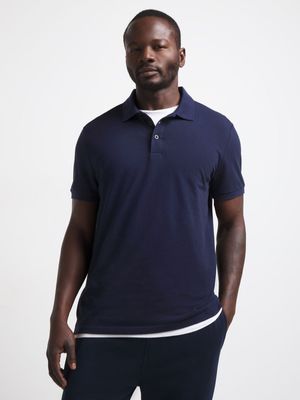 Jet Men's Navy Golfer Basic Golf Knit Outerwear