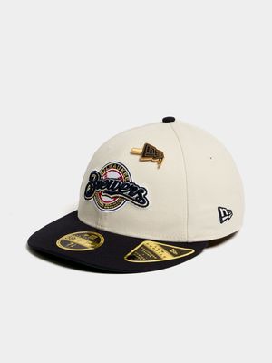 New Era Unisex MLB Pin 59FIFTY Milwaukee Brewers Cream/Black Cap