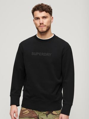 Men's Superdry Black  Sport Loose Crew Sweatshirt