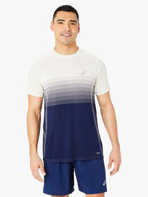 Mens Asics Seamless Blue Short Sleeve Top