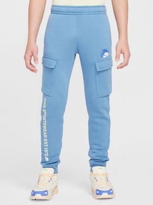 Boys Nike Sportswear Blue Cargo Pants