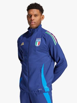 Mens adidas Italy Pre-Match Night Sky Jacket