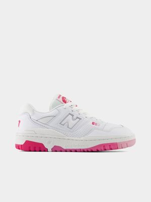 New Balance Junior 550 White/Pink Sneaker