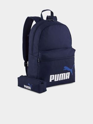 Puma Unisex Phase Navy  Backpack Set