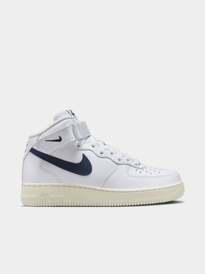 Nike Womens Air Force 1 '07 Mid White/Navy/Gold Sneaker