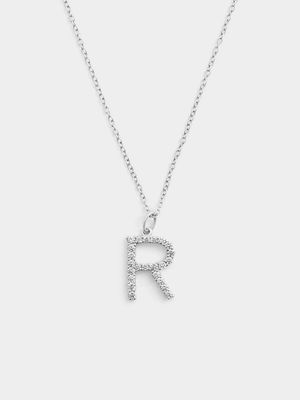 Cheté Sterling Silver Cubic Zirconia “R” Initial Pendant