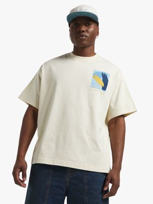 Archive Men's Brush Stroke Graphic Ecru T-shirt