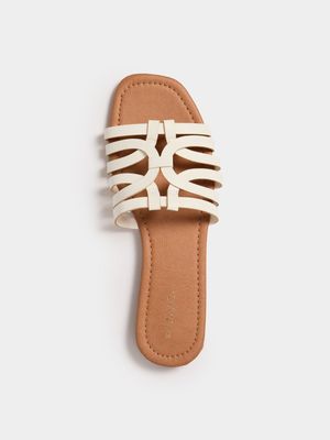Women's White Strappy Sandals