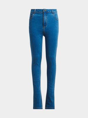 Jet Younger Girls Blue 5 Pocket Denim Jeans